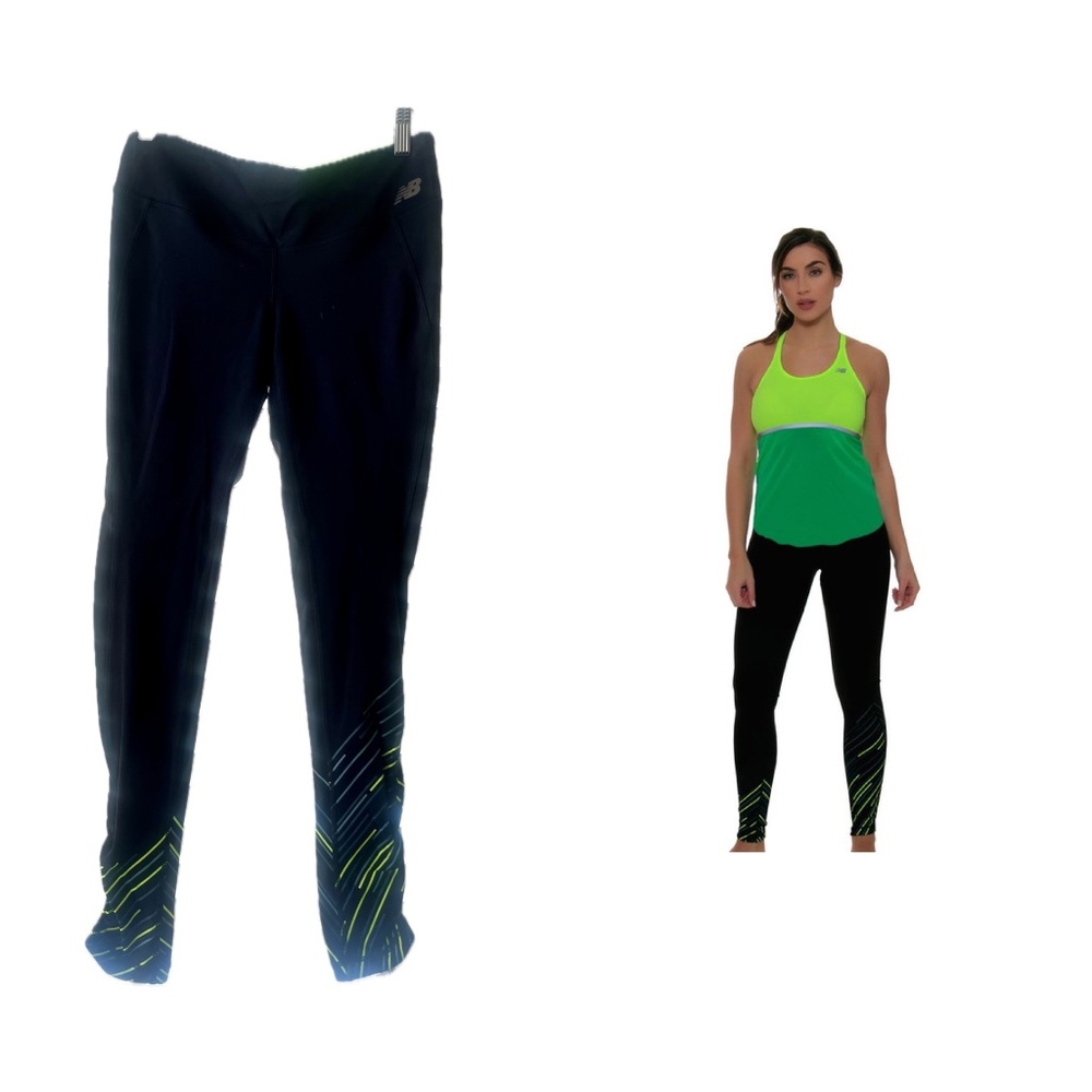 New Balance Lime Glo Premium Performance Running Tight SM Good